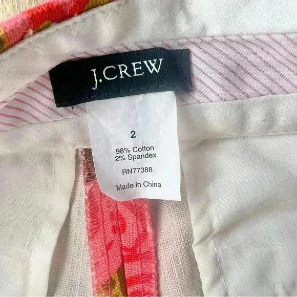 J Crew Women’s Chino Shorts Pink Abstract Nautical Summer 2010 Casual Size 2 - Picture 7 of 11